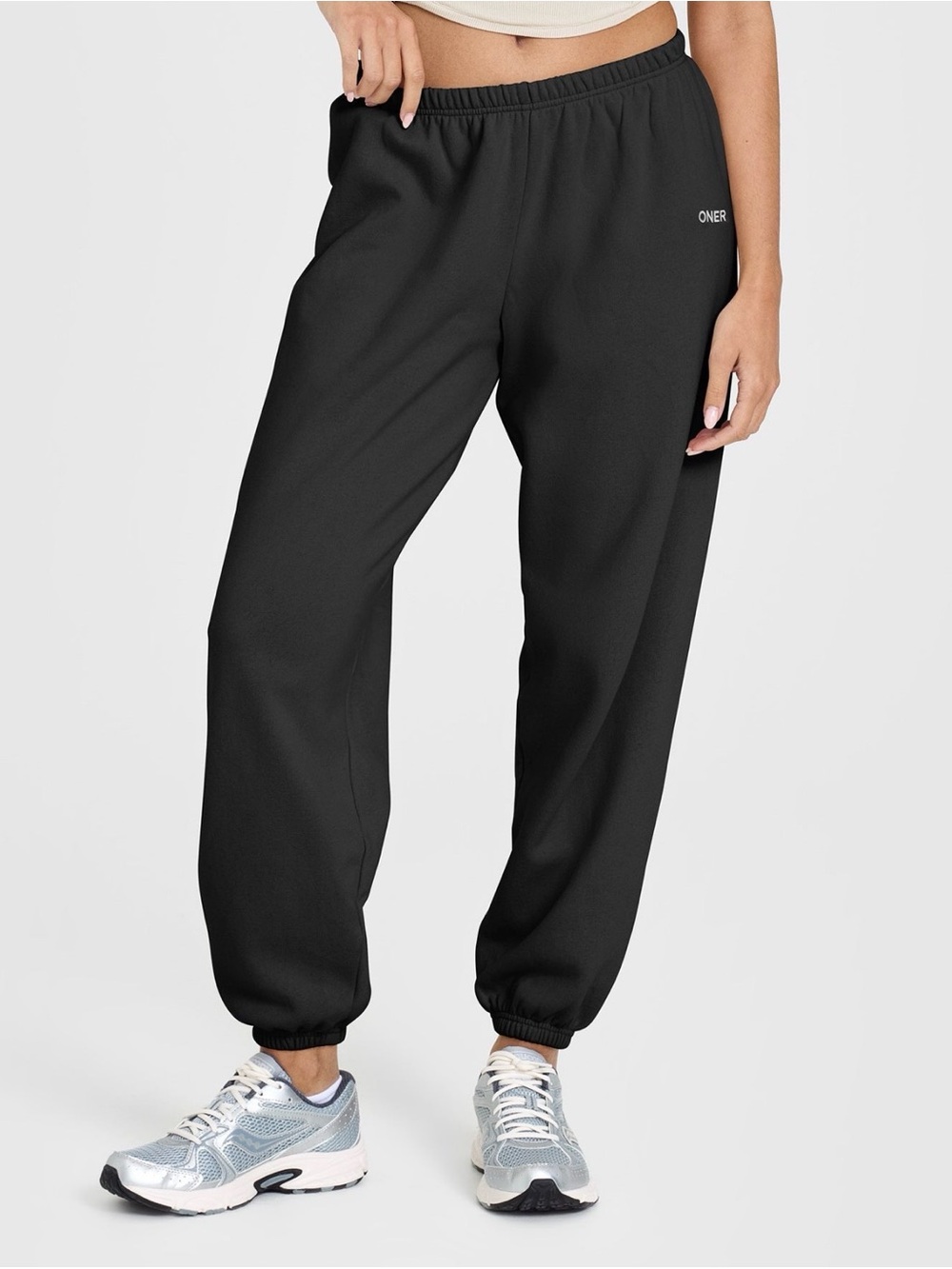Oner Active Mid Weight Joggers in Soft Black low rise